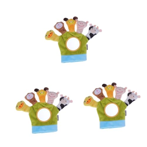 Vaguelly 3St Puppenhandschuhe Party mitgebsel Kinder kinderparty mitgebsel Zoopuppen für Kinder Plüschtierpuppen Kinderspielzeug Fäustlinge für Kinder -Plüschtier tierische Handpuppe von Vaguelly