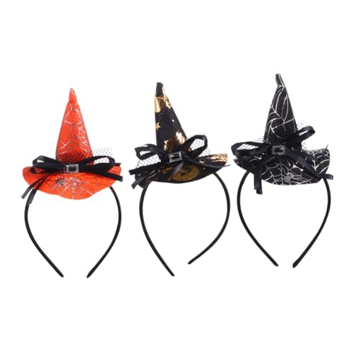 Vaguelly 3Stücke Halloween Haarband Haarbügel Mit Hexenhut Und Perfektes Kostüm Accessoire Für Halloween Karneval Und Fasching von Vaguelly