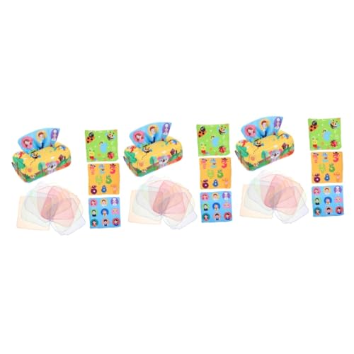 Vaguelly 3er-Box Babypapierspielzeug Praktisches Lernspielzeug Kleinkindspielzeug Kinderspielzeug -sinnesspielzeug Trainingsspielzeug Für Kinder Stoff Puzzle Papierhandtuch Neugeboren von Vaguelly
