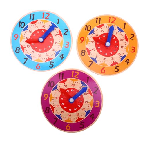 Vaguelly 3er Set Lernuhr Für Holzspielzeug Zur Zeitbestimmung Pädagogisches Für Kleinkinder Farbenfroh Ideal Für Den Mathematikunterricht Und Das Lernen Von Vaguelly 3er Set Lernuhr Für Holzspielzeug Zur Zeitbestimmung Pädagogisches Für Kleinkinder Farbenfroh Ideal Für Den Mathematikunterricht Und Das Lernen Von von Vaguelly