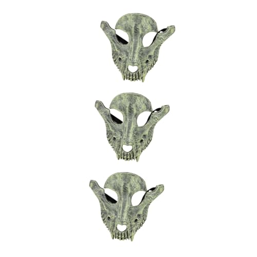 Vaguelly Halloween-Maske 3St Halloween-Tierhalbgesichtsmaske Maskerade-Maske Cosplay-Maske Skelett Requisiten Schädelmaske von Vaguelly
