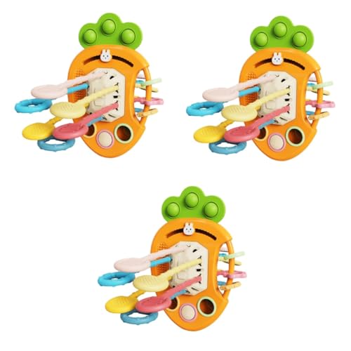 Vaguelly 3st Lala Spielzeug Kleinkindspielzeug Reisespielzeug Für Kleinkinder Kinderspielzeug Pädagogisches Sensorisches Spielzeug Sinnesspielzeug Für Babys Reisen Rettich Plastik Beißring von Vaguelly