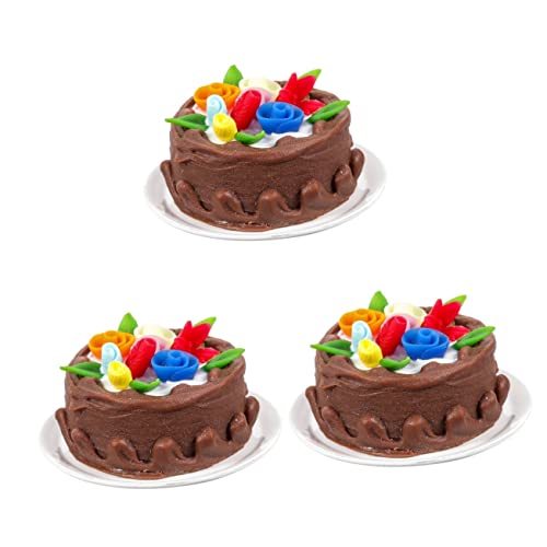 3St Mini-Cupcakes Puppenhauszubehör gefälschter Kuchen zum Ausstellen Hochzeitsdekorationen Spielzeug fotografische Requisiten künstliche Tortenverzierung Jahrgang schmücken Modell von Vaguelly