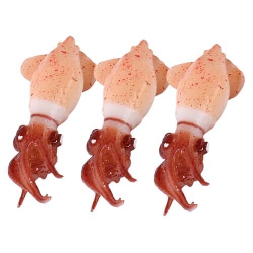 Vaguelly 3st Mini- -Modell Künstliche Nahrungsstütze -skulptur Oktopus Figur Figur Künstlicher Fisch Kleine Tintenfischstatue Tintenfischfigur PVC von Vaguelly