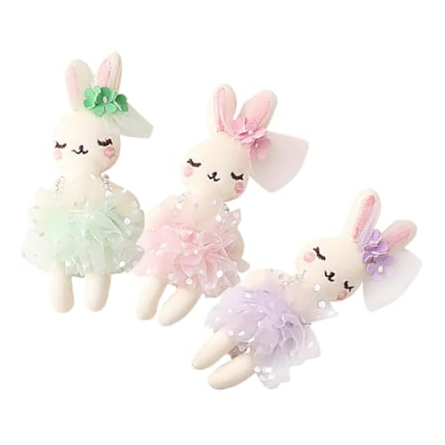 Vaguelly 3st Mit Baumwolle Ausgestopfte Hasenpuppe Brosche Kaninchen -mini-plüschhase Hut Hase Junge Streuschaufelbehälter Ammer Halter Für Haustierstreuschaufeln Sukkulenten Polyester von Vaguelly