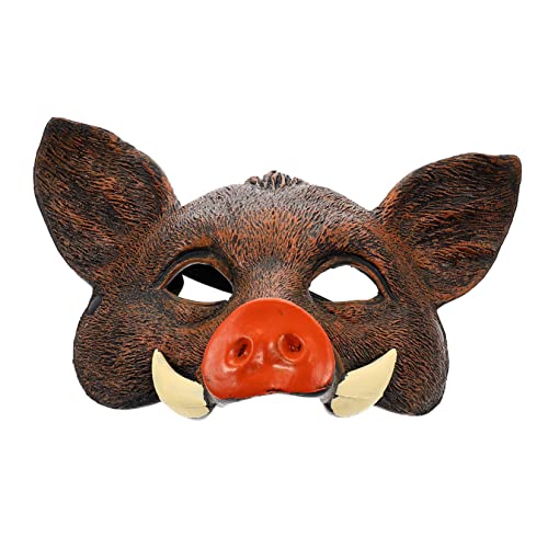 Vaguelly 3st Wildschwein Maske Fest Schweinekopf-halbmasken Maskerade-party-maske Augenmasken Für Schweine Halloween-kostüm-cosplay Cosplay-requisite Rollenspielkostüm Tier Pu Partybedarf von Vaguelly