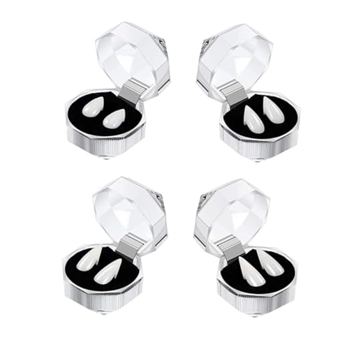 Vaguelly 4 Paare Halloween Vampirgebiss Cosplay Zubehör Halloween Kostüm Fake Zähne Sicher Ungiftig Realistisches Vampirgebiss für Party Requisiten von Vaguelly