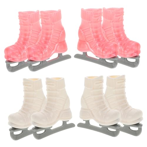 Vaguelly Niedliche Mini-Schlittschuhe Für Puppen 4er-Pack Realistische Rollschuhe Spielzeug Für Puppenhaus-Dekoration Und Rollenspiele Für Jungen Und Mädchen von Vaguelly