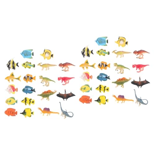 Vaguelly 4 Sätze Dinosaurier-Modell-Ornamente Kinderspielzeug Kunststoff-Simulations-Dinosaurier-Spielzeug kleine Meerestierfigur Modelle Spielzeuge Spielzeug für Meerestiere Tierfiguren von Vaguelly