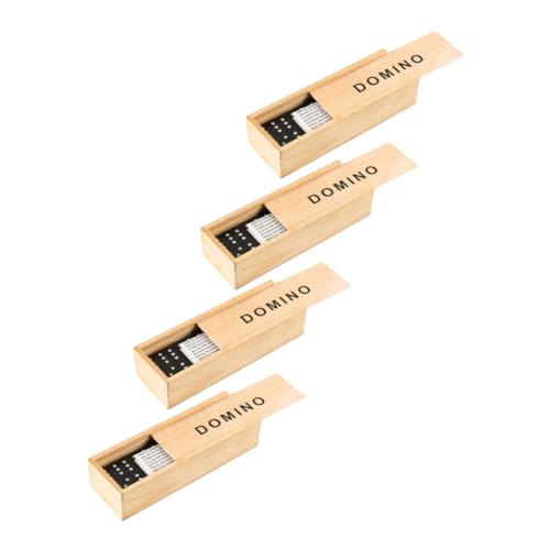 Vaguelly 4 Sätze Domino interaktive Spiele interaktives familienspiel spielsachen Lernspielzeug Angebot für Erwachsene Kinderversorgung Kinderaccessoire hölzern Black von Vaguelly