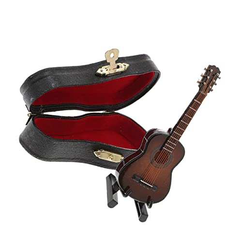 Vaguelly 4 Sätze Gitarrenmodell Musik Dekorationen Miniatur-Hausmöbel Modelle Musikinstrumente winzige Gitarre Miniatur Gitarre Saxophon schmücken Requisiten kleine Gitarre von Vaguelly