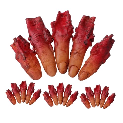 Vaguelly 4 Sätze Halloween Deko Blutige Abgetrennte Finger aus Plastik Realistische Gruselige Körperteile für Partypranks Mehrzweck Halloween Requisiten für Horror-Events und Cosplay Vaguelly 4 Sätze Halloween Deko Blutige Abgetrennte Finger aus Plastik Realistische Gruselige Körperteile für Partypranks Mehrzweck Halloween Requisiten für Horror-Events und Cosplay von Vaguelly