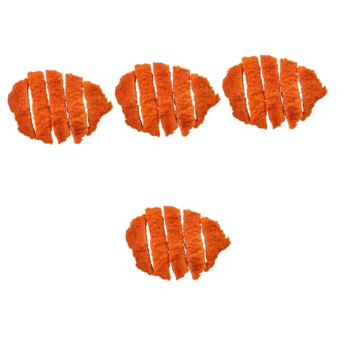 4 Sätze Künstliches Hähnchenkotelett gefälschtes gebratenes Hühnersteak Haushaltsdekoration gefälschtes Essen Modelle Pommes-Kotelett-Modell realistische Essensrequisiten Riese PVC von Vaguelly