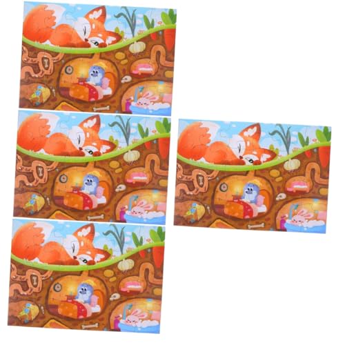 4 Sätze Puzzle für Kinder Kidcraft-Spielset Magnet-Rätsel Dschungeltierrätsel Mädchen Spielzeug Kinderspielzeug Vorschulrätsel Papierpuzzles für Kleinkinder Kinderpapier Vorschule von Vaguelly