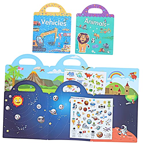 Vaguelly 4 Sätze Stickerbuch Für Malen Nach Aufkleber Aufkleber Bücher Tieraufkleber Wiederverwendbares Stickerbuch Aufkleber Für Wasserdichter Verbund-PVC-Aufkleber von Vaguelly