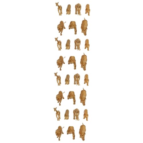 Vaguelly 4 Sätze Tiermodell-Ornamente rj Plüsch Puzzle-Spielzeug Golddekor Kuscheltier solide Verzierung tierische Desktop-Dekoration Mini schmücken Spielzeugset Statue Kind Dekorationen von Vaguelly