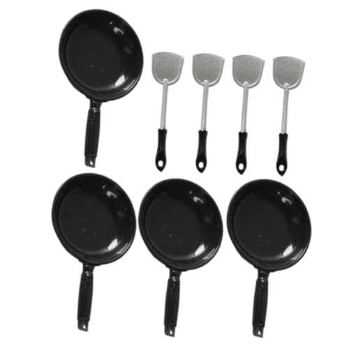 Vaguelly 4 Sätze Wok Spatel Set Spielzeuge Von Simulationspfannen Dekorative Miniaturtöpfe Mini-kochgeschirr Für Herdplatten Mini-hauskochgeschirr- Plastik von Vaguelly