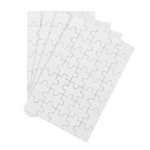 Vaguelly 4 Sets Leere Puzzles 35 Stück/Blatt Weiße Sublimationspuzzles Wärmeübertragungspuzzles für Heimwerker Individuelle Herstellung Ihrer Eigenen Puzzles von Vaguelly