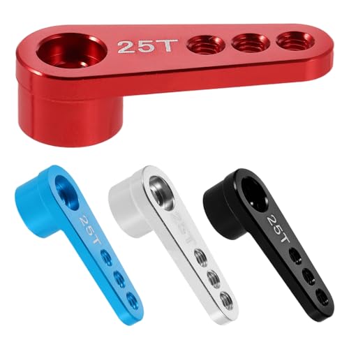 Vaguelly 4 Stück Aluminiumlegierung 25T Lenkung Einzelarmhorn Ersatzteile für DIY RC Auto Boot Flugzeug Boot Zubehör von Vaguelly