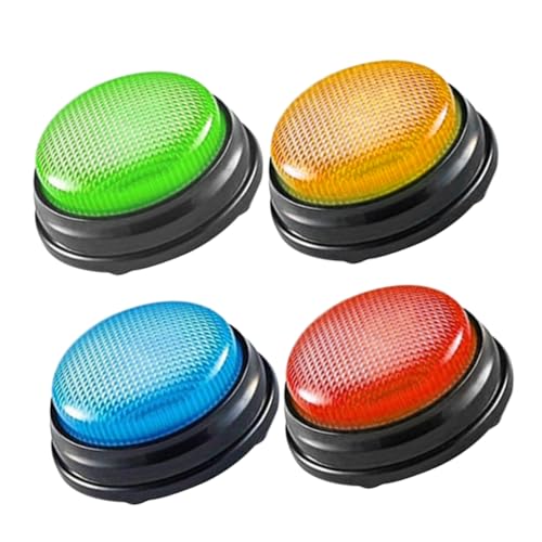 Vaguelly 4 Stück Anrufbeantworter klingelt mit der Hand Spiel-Summer Musikglocken für Summertasten Ton-Antworttaste Antwort Buzzer Familien Spiele Trivia-Summer Summer-Taste Plastik von Vaguelly