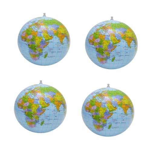 Vaguelly 4 Stück Aufblasbarer PVC Strandball Globusform Wasser für Lernspielzeug Weltkarte Sicherer Vielseitiger Pool und Strandball zum Werfen Kicken und Springen Vaguelly 4 Stück Aufblasbarer PVC Strandball Globusform Wasser für Lernspielzeug Weltkarte Sicherer Vielseitiger Pool und Strandball zum Werfen Kicken und Springen von Vaguelly
