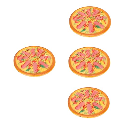 Vaguelly 4 Stück Spielküchenzubehör Kinderspielzeug Bogus Simulationspizza künstlicher Nachtisch Spielzeuge Modelle Pizza-Spielzeug Requisite für gefälschte Lebensmittel Miniatur vorgeben von Vaguelly