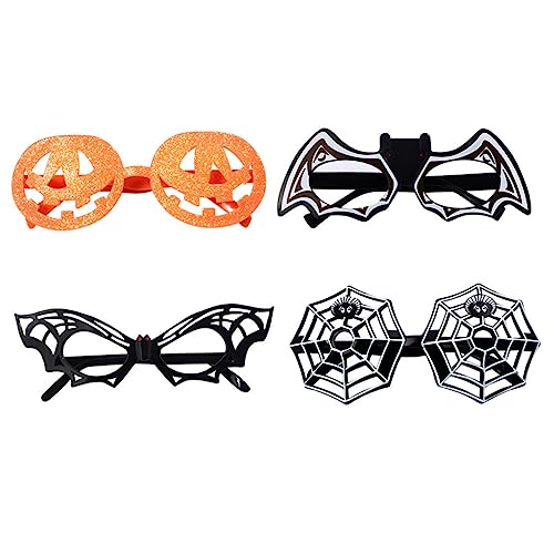 Vaguelly 4 Stück Brille Verkleiden Lustige Fledermausbrille Brille Im Halloween-Stil Halloween-Parodie-Brille Brille in Lustiger Form Festival-Prop-Brille Verrückte Brille Plastik von Vaguelly