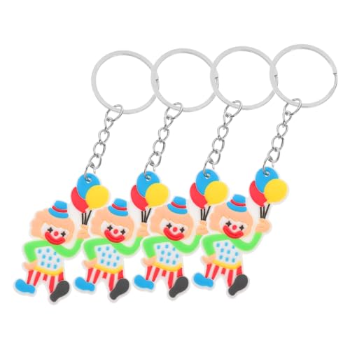 Vaguelly 4 Stück Clown-schlüsselanhänger Party Mini Klein Schlüsselbund Schlüsselring Einzigartige Schlüsselanhänger Schlüsselketten Puppe Schlüsselanhänger Taschenanhänger Geldbörse Pvc von Vaguelly