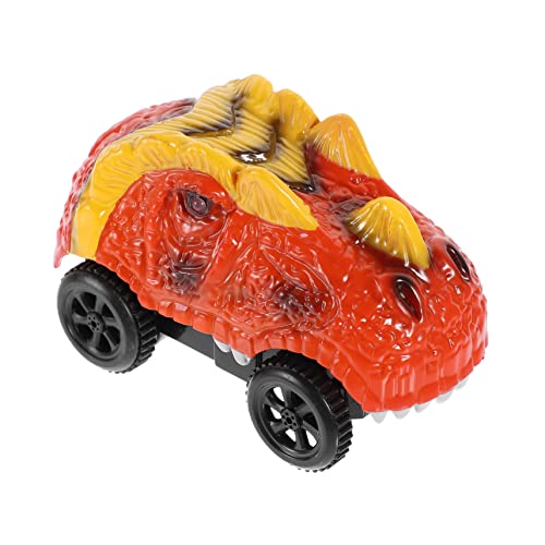 Vaguelly 4 Stück Dinosaurier-Auto Tiere LKW-Spielzeug rc Spielzeuge Kinderspielzeug leuchtendes Spielzeugauto leuchtendes Rennwagen elektrisch Mini Auto Geschenk Spur Kleinkind U-Bahn Abs von Vaguelly