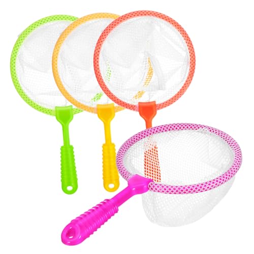 Vaguelly 4-teiliges Fischernetz-Set Für Kinder Schmetterlingsfangnetz Feinmaschiges Krabbennetz Für Kinder Badespielzeug Sicherer Bequemer Griff Spielspielzeug von Vaguelly