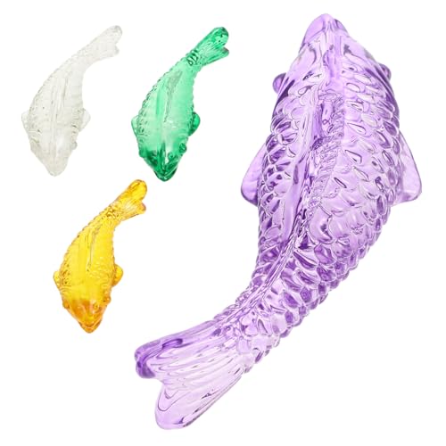 Vaguelly 4 Stück Fischverzierung Fischfigur Realistisches Fischdekor Kleine Fischfigur Dekoratives Fischdekor Kleiner Falscher Fisch Aquariumdekor Fisch Figur Fisch-Statue Glas von Vaguelly