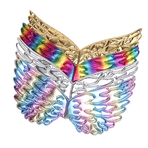 Vaguelly 4 Stück Flügelriemen Halloween-Partykleid Karnevalsflügel Feenflügel Für Mädchen Regenbogen Engel Flügel Fotoautomaten-Requisite Hirsch Figur Kleider Haarschmuck Stoff Kind Cosplay von Vaguelly