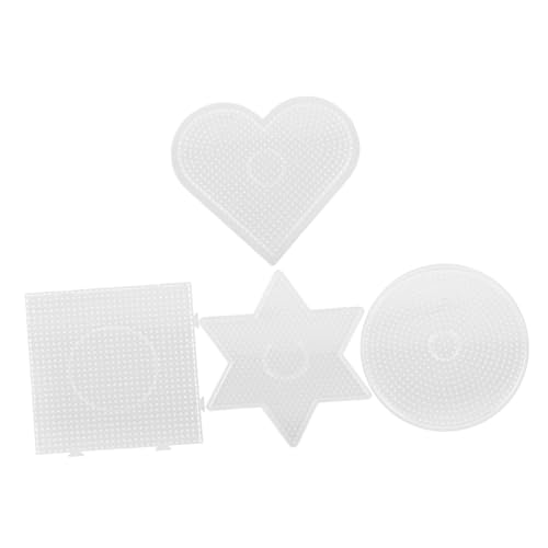 Vaguelly 4 Stück Geometrische Schablonen Puzzles Bohnen Vorlagen Schablonen Vorlage Bügelperlen Brett Bohnen Vorlagen Bohnen Vorlage Große Bügelperlen Steckplatten Transparenter von Vaguelly