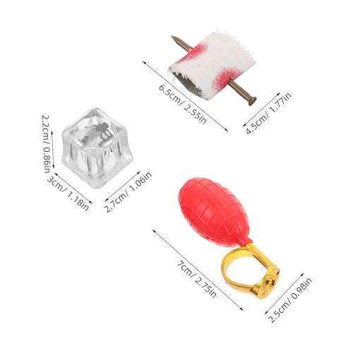 Vaguelly 4 Stück Gruseliges Streichspielzeug, Wassersprühringe, künstlicher Nagel durch den Finger, Streich-Requisite, Plastikeiswürfel mit Käfern für Partys, Halloween und den Aprilscherz Vaguelly 4 Stück Gruseliges Streichspielzeug, Wassersprühringe, künstlicher Nagel durch den Finger, Streich-Requisite, Plastikeiswürfel mit Käfern für Partys, Halloween und den Aprilscherz von Vaguelly