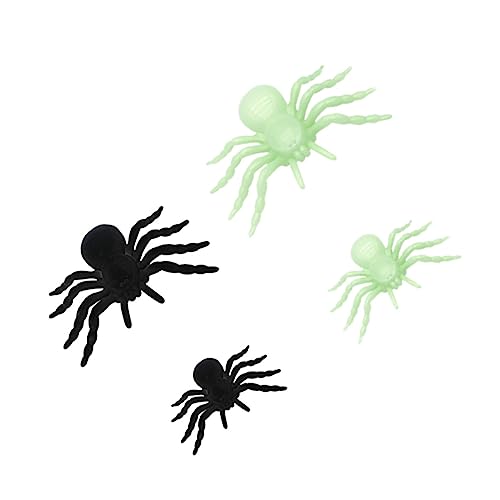 Vaguelly 4 Stück Halloween Schwarze Spinne Streich Miniaturen Spinne Halloween Spinne Licht Spinnennetz Animatronics Halloween Spinnen Squishy Plüsch Gefälschtes von Vaguelly