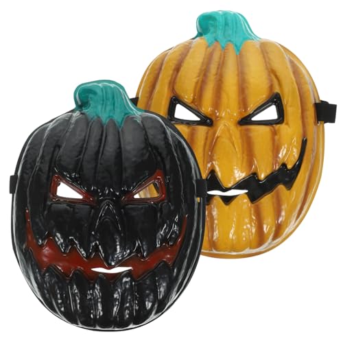 Vaguelly 4 Stück Halloween-Teufel-Kürbis-Maske faschingskostüme halloween kostüm halloween Halloween-Gruselmasken lustige Cosplay-Maske kleidung Halloween-Maske Party-Kürbis-Maske Dämon Die von Vaguelly