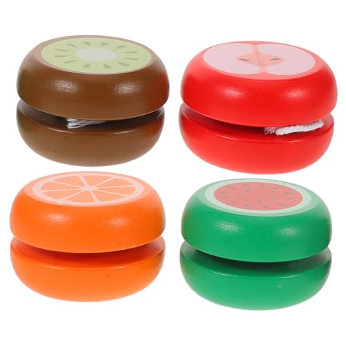 Vaguelly 4 Stück Holz-yoyos mit Cartoon-Motiven Anfänger Tragbare Reaktionsfreudige Outdoor Fingerkugeln Lernspielzeug und Partypreise für Vorschule und Familienfeiern von Vaguelly