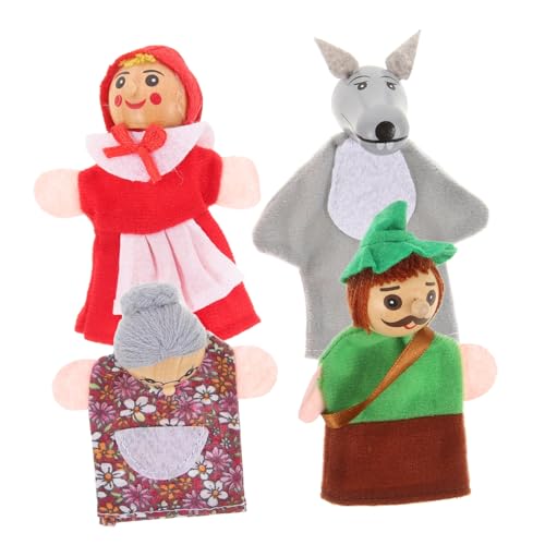 Vaguelly 4 Stück Holzige Tierpuppenpuppe Zeigen Kleinkinder Finger Family Puppen Mini Spielzeuge Puppen Für Puppenspielzeug Ostern Fingerpuppen Fingerpuppen Puppenfinger Stoff von Vaguelly
