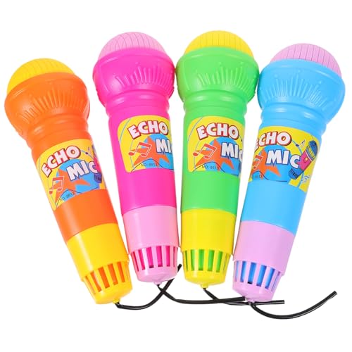 Vaguelly 4 Stück Karaoke Echo Mikrofon Für Kindermikrofon Mikrofon-stütze Lernspielzeug Für Kindergeschenke Kunststoff-mikrofon- Bildungsspielzeug Plastik von Vaguelly