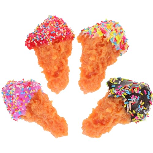 Vaguelly 4 Stück Künstliche Hühnerkeulen Realistische Fake Chicken Legs für Fotorequisiten Spielküchenzubehör und Dekoration Lebensmittelsimulation aus Sicherem Material von Vaguelly