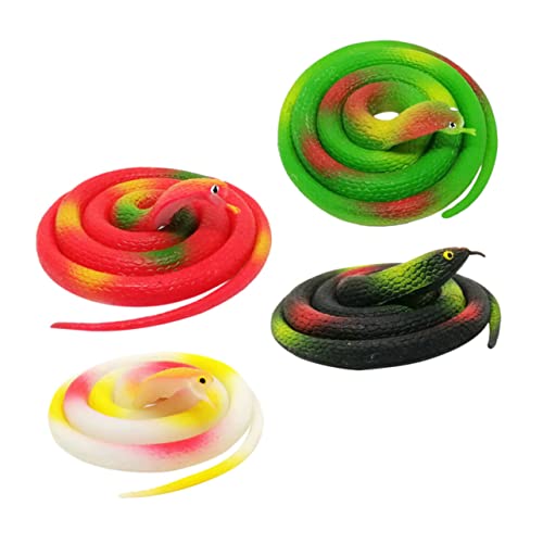 Vaguelly 4 Stück Künstliche Schlange Schlangenmodell Foto -Requisiten Simulation Schlangenspielzeug Halloween- Partyschlangenspielzeug Gruseliges Schlangenspielzeug Gummi von Vaguelly