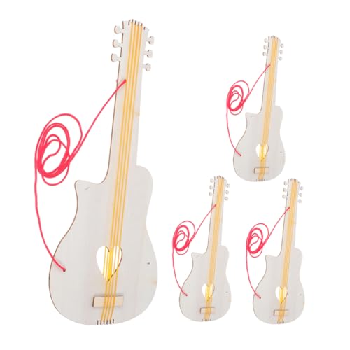 Vaguelly 4 Stück Leere Holzgitarren Für Ideal Zum Selbermalen Und Basteln Für Die Musikalische Ausbildung Von Kindern Lustige Aktivitäten von Vaguelly