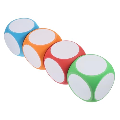 Vaguelly 4 Stück Löschbare Schaumstoffwürfel DIY Spielwürfel für Klassenzimmer und Partys Vielseitig Einsetzbar Kinderfreundlich Kreative Gestaltungsmöglichkeiten Rot Orange Blau und Grün von Vaguelly