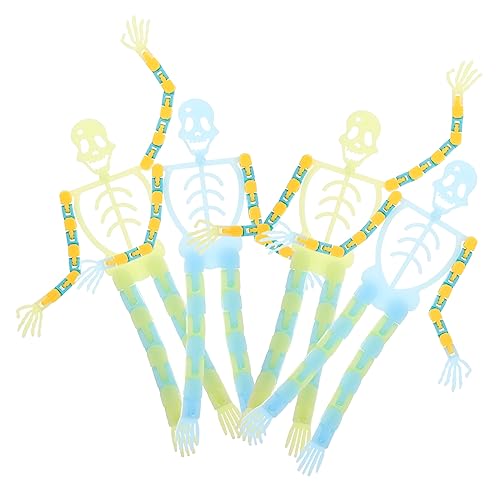 Vaguelly 4 Stück Luminöse Skelett Figur Verformbarer Handyhalter für Halloween Dekoration Leuchtend in Blau und Grün Kreatives für Jungen Jahre Robust und Vielseitig Einsetzbar von Vaguelly