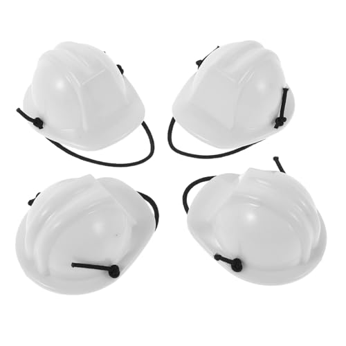 Vaguelly 4 Stück Lustige Bauhelm Attrappe für Kleine Tiere mit Federseil für Outdoor Aktivitäten und Fotosessions von Vaguelly