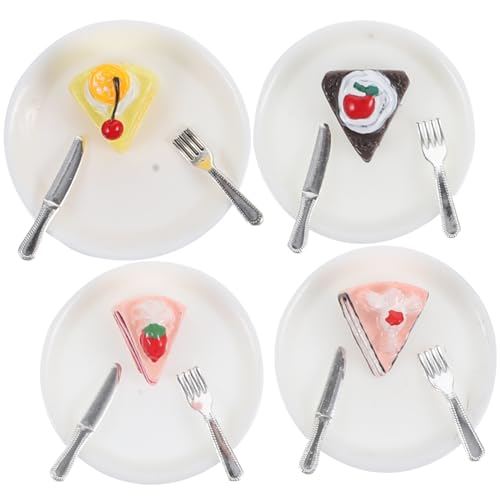 Vaguelly 4 Stück Mini Dekorationen Mini Küchenszene Dekorativer Mini Kuchen Miniatur Tortenkuchen Künstliche Lebensmittel Requisite Mini Küchenzubehör Mini von Vaguelly