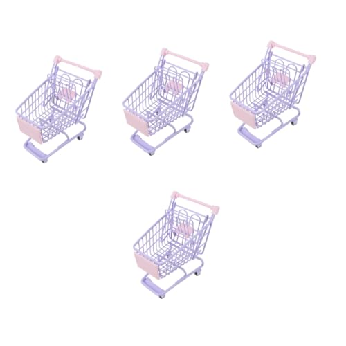 Vaguelly 4 Stück Mini-Einkaufswagen Kinderwagen Einkaufswagen für Lebensmittel ablagekörbe kühlkorb einkaufskorb Mixer für Babynahrung Spielzeuge Supermarkt-Wagen-Aufbewahrungsspielzeug LKW von Vaguelly