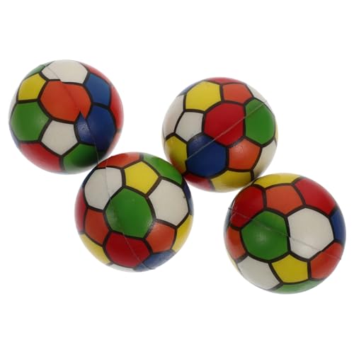 Vaguelly 4 Stück Mini Fußball Stressball Teilig Farbenfrohes PU Squeeze für Stressabbau als Party oder Mitbringsel für von Vaguelly