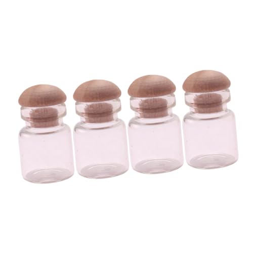 Vaguelly 4 Stück Mini Glasgefäß Mini Kleines Wohnaccessoires Kleine Hausdekoration Puppenhaus Dekoration Mini Flaschen Mini Glasflaschen Verzierungen Mini Hausbedarf von Vaguelly