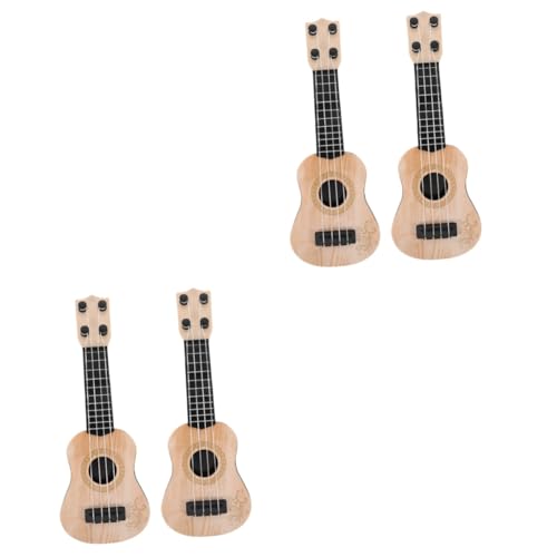 Vaguelly 4 Stück Mini-Ukulele Mädchen Spielzeug Holzspielzeug für Kleinkinder Gitarre Musikinstrumente pädagogische Ukulele für Kinder Ukulele Spielzeug für Kinder Junge Modell Baby Plastik von Vaguelly